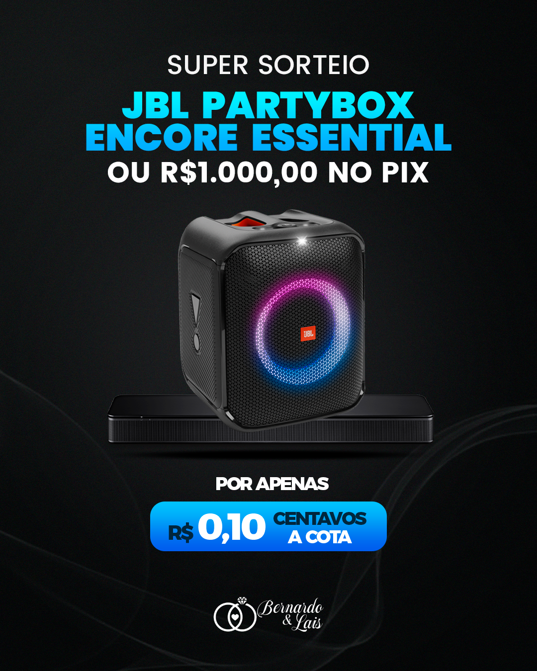 JBL PARTYBOX ENCORE – POR APENAS 0,10 CENTAVOS A COTA